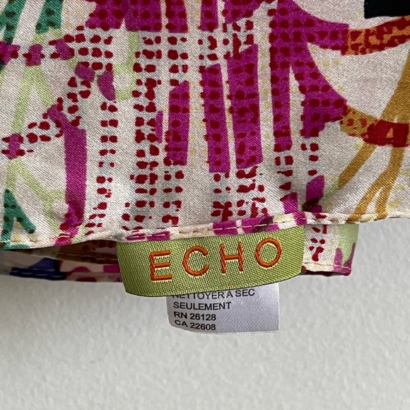 Echo colourful square silk scarf - Picture 3 of 11